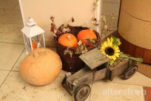 Herbstliche Dekoration mit Kürbissen